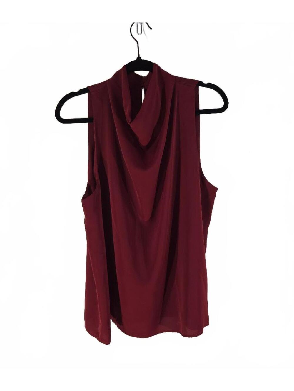 Entro Sleeveless Burgundy Cowl Neck Top Size L